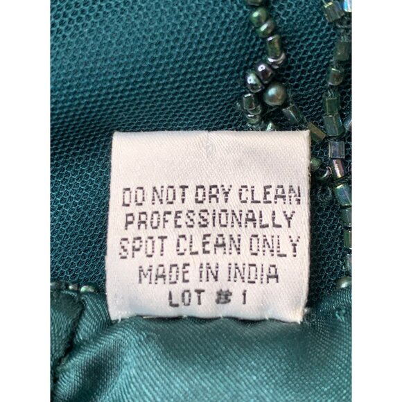 VTG Scala Bead Evening Gown Size 12 Green Mother Bride Formal Dress 9048 - Picture 6 of 13